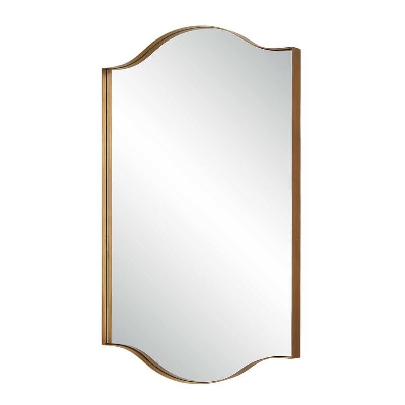 Silver Orchid Iron Gold Arched Round Mirror