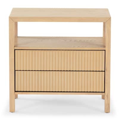 SAFAVIEH Couture Shelbie 2-Drawer Reeded Nightstand, Fully Assembled