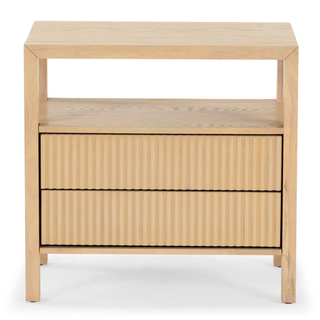 SAFAVIEH Couture Shelbie 2-Drawer Reeded Nightstand, Fully Assembled