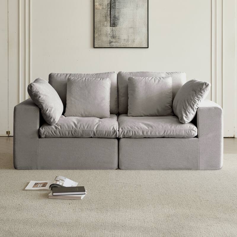 Loveseat Couch Sofa, Oversized 2-Seater Lounge Sofa with Plush Foam, Recliner Sofa Sectional Sofa with Armrests