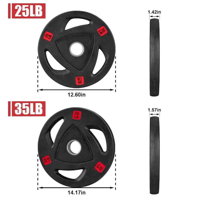 Weight Plates 2-Inch Rubber Bumper Plates, Olympic Weight Plates
