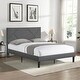 preview thumbnail 1 of 6, Platform Bed Frame with Headboard, Strong Wood Slat Support Grey