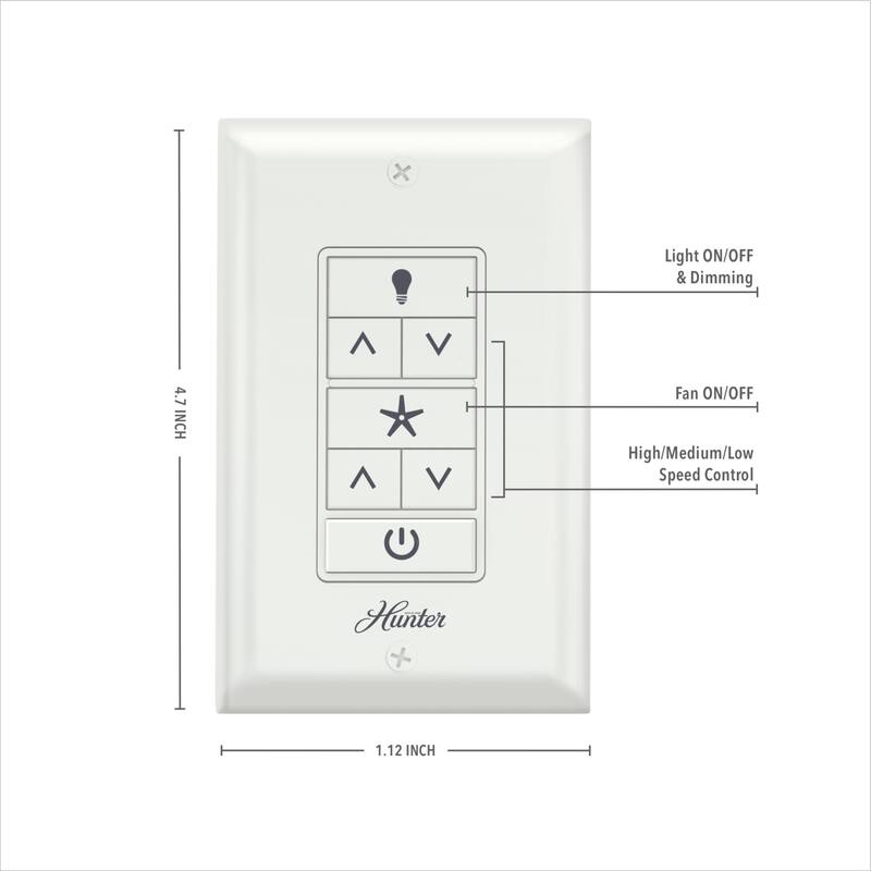 Hunter Universal Fan-Light Wall Control (Receiver Not Included)
