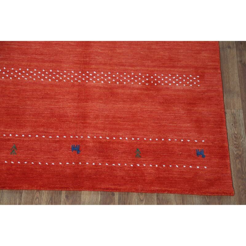 Tribal Contemporary Gabbeh Indian Rug Handmade Bedroom Wool Carpet - 4'6" x 6'6"