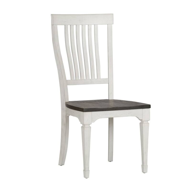 Allyson Park Wirebrushed White Slat Back Side Chair (Set of 2)