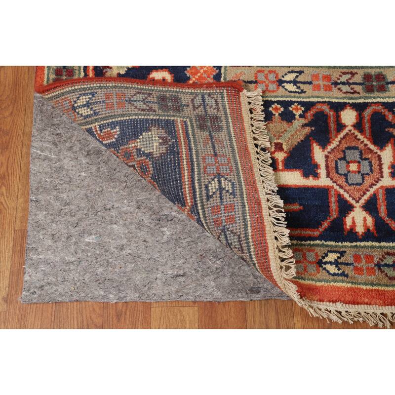 Medallion Heriz Serapi Indian Area Rug Handmade Wool Carpet - 8'11" x 11'10"