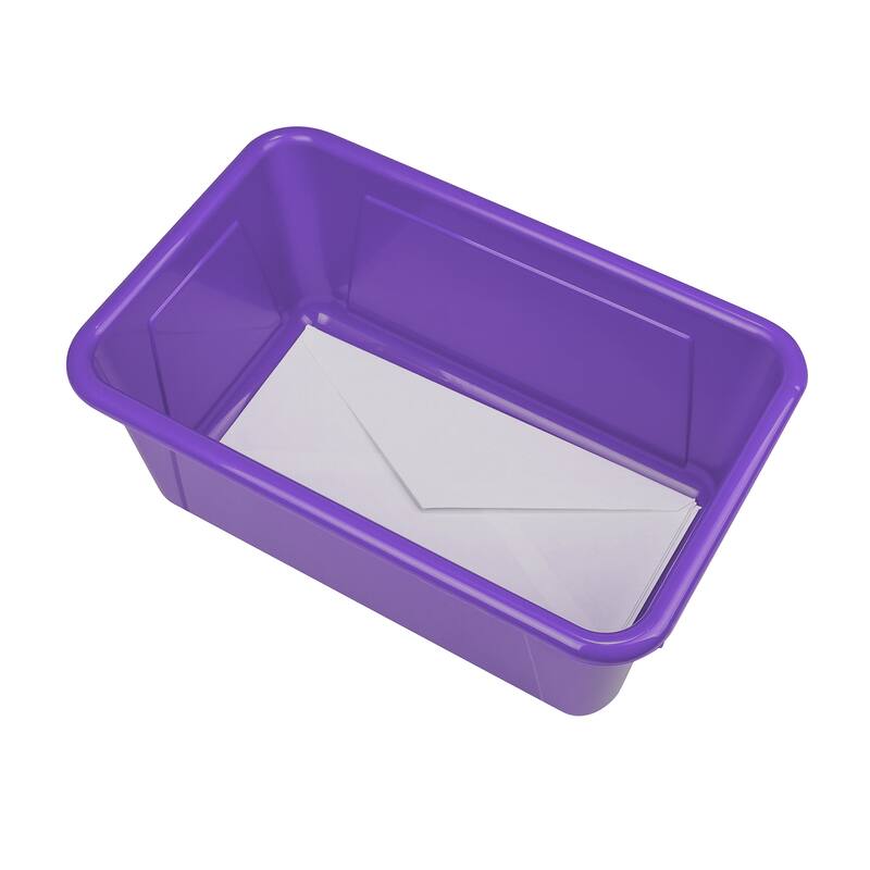 Storex Small Cubby Bin, Purple, Pack of 5