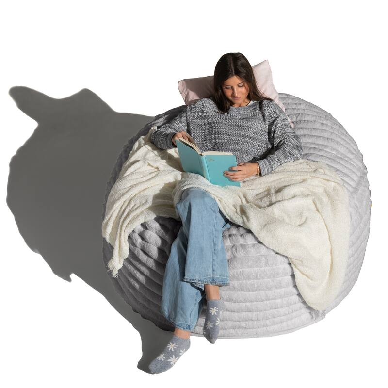 Jaxx Saxx 5 Foot Large Bean Bag Chair w/ Removable Cover for Adults, Mondo Fur