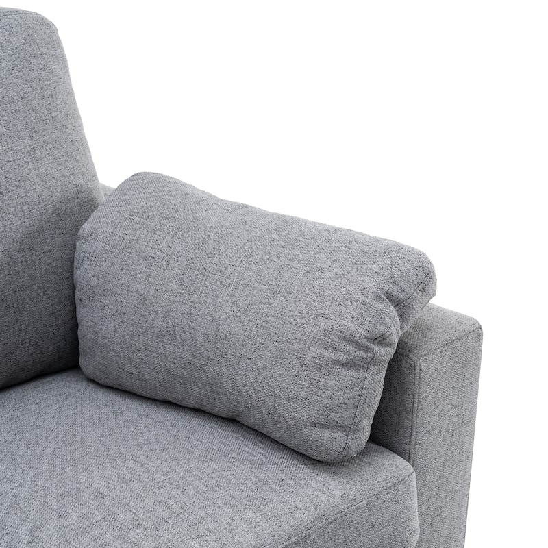 88.9" Linen Power Recliner Sectional 5-Seat Sofa with USB Ports and Storage Drawers