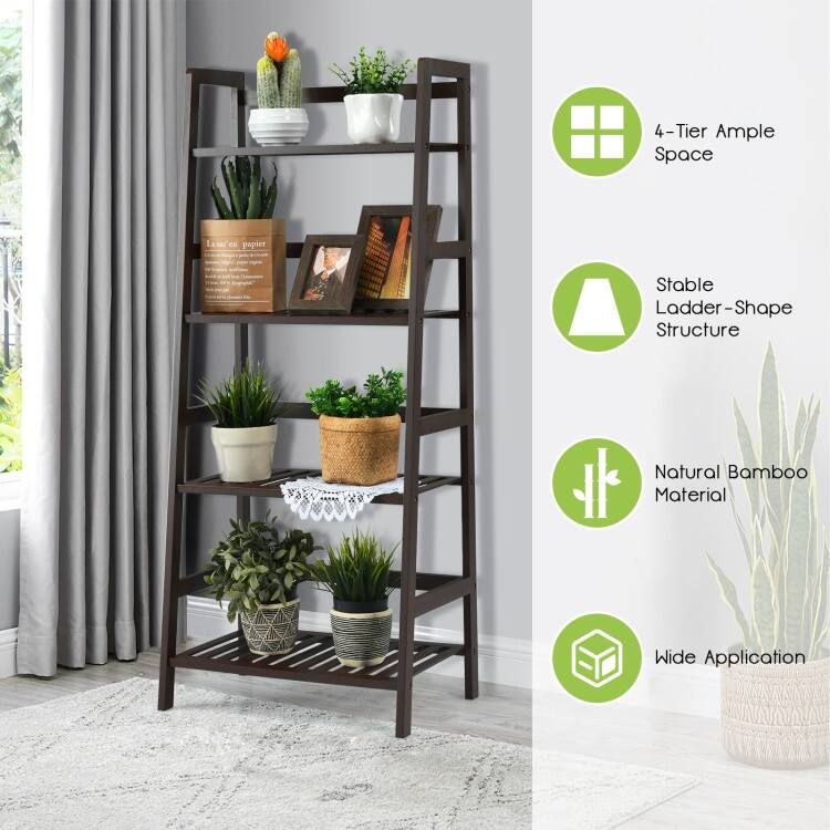4-Tier Plant Rack with Guardrails Stable and Space-Saving for Home - 19" x 12.5" x 45"
