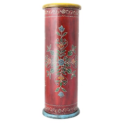 Handmade Wooden Umbrella Stand (India) - 22"x7"x7"