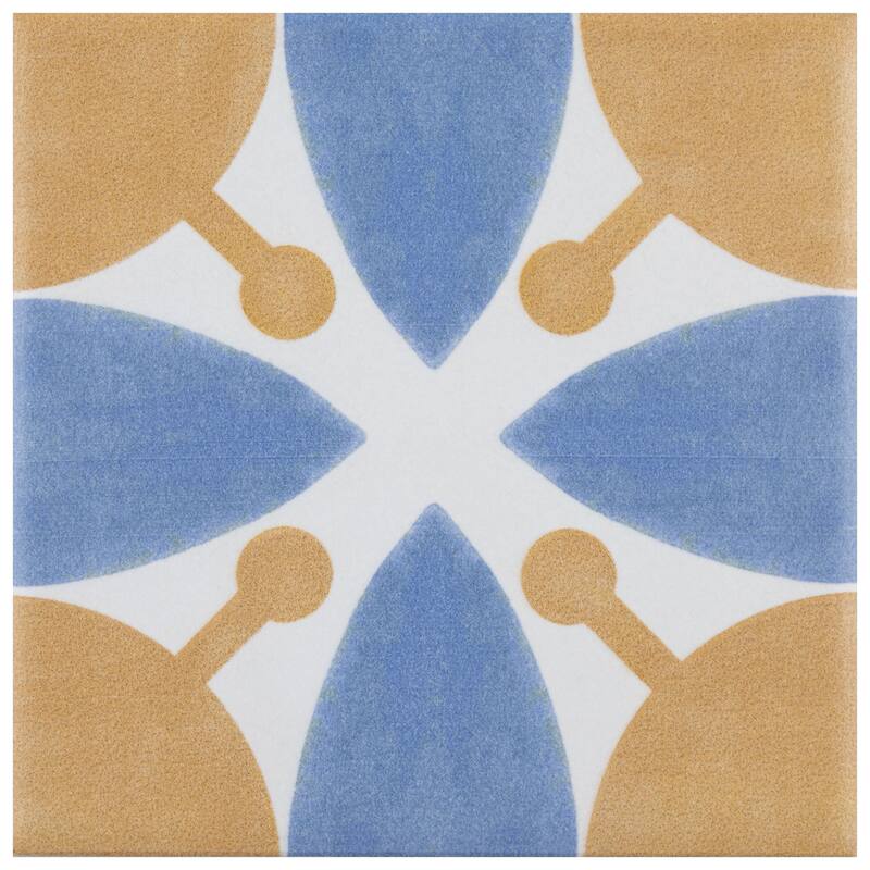Merola Tile Revival Mini Leaf 3-7/8" x 3-7/8" Ceramic Floor and Wall Tile