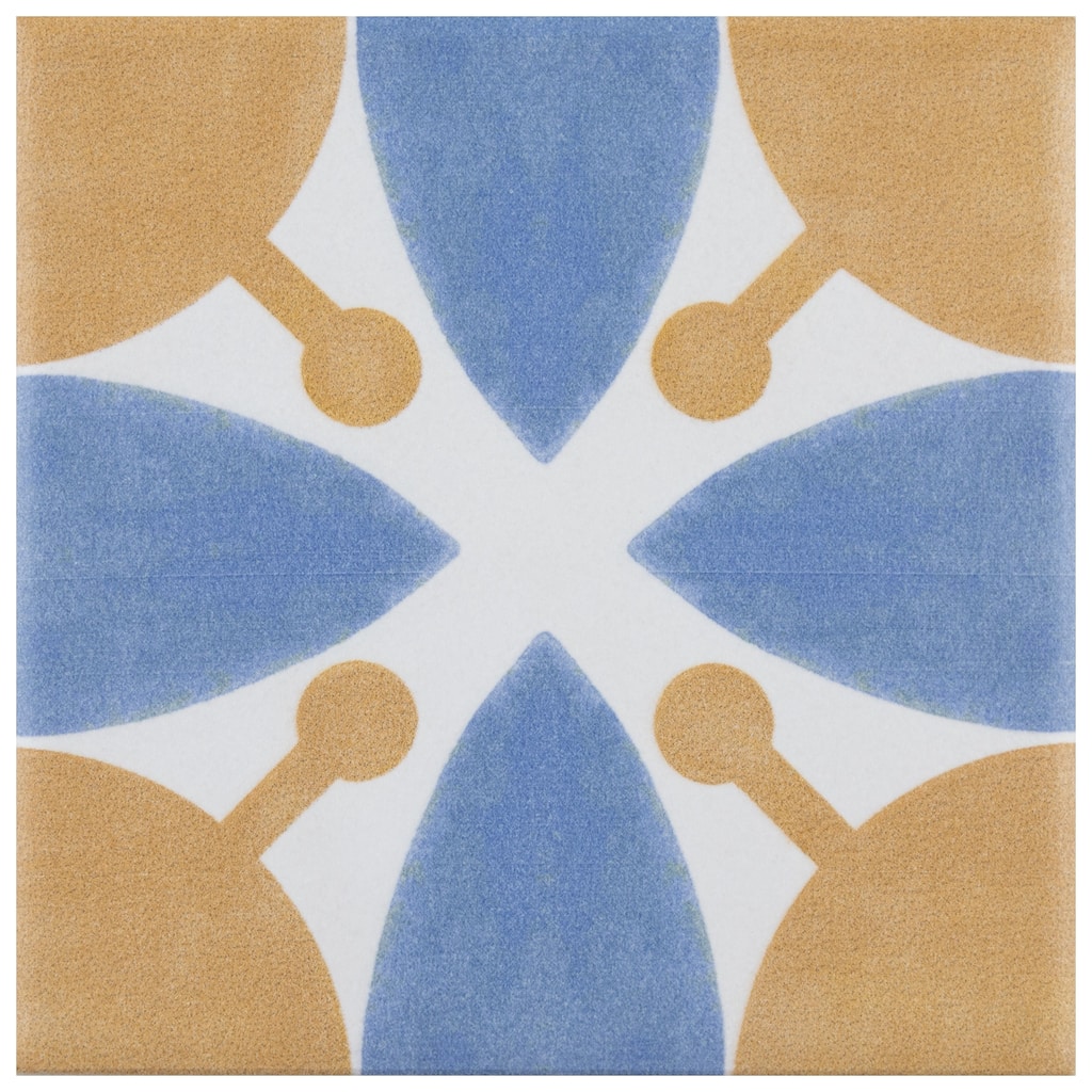 Merola Tile Revival Mini Leaf 3-7/8" x 3-7/8" Ceramic Floor and Wall Tile