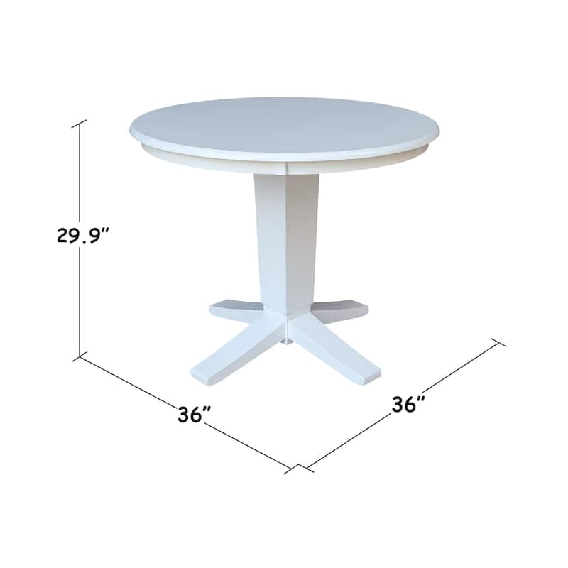 36 in Solid Wood Round Top Pedestal Dining Table