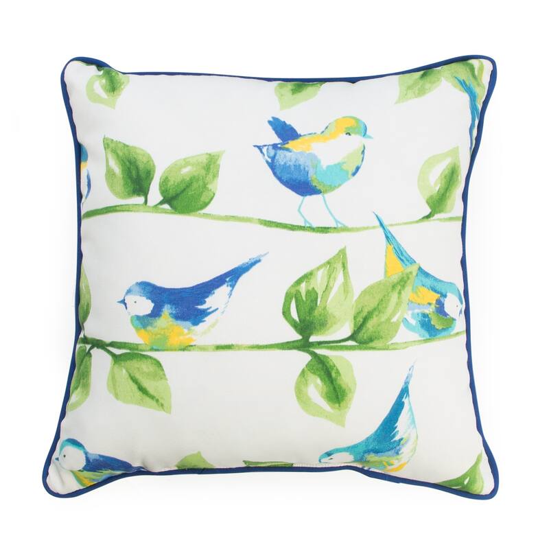 Curious Birds 17-inch Outdoor Throw Pillow (Set of 2) - 17x17 - Curious Birds