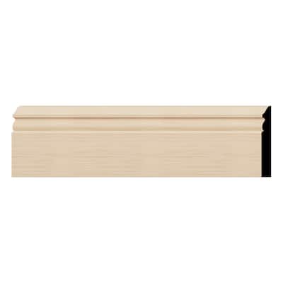 WM518: 9/16-in D x 5-1/4-in W x 96-in L Americraft Solid Hardwood Stain Grade Base Moulding