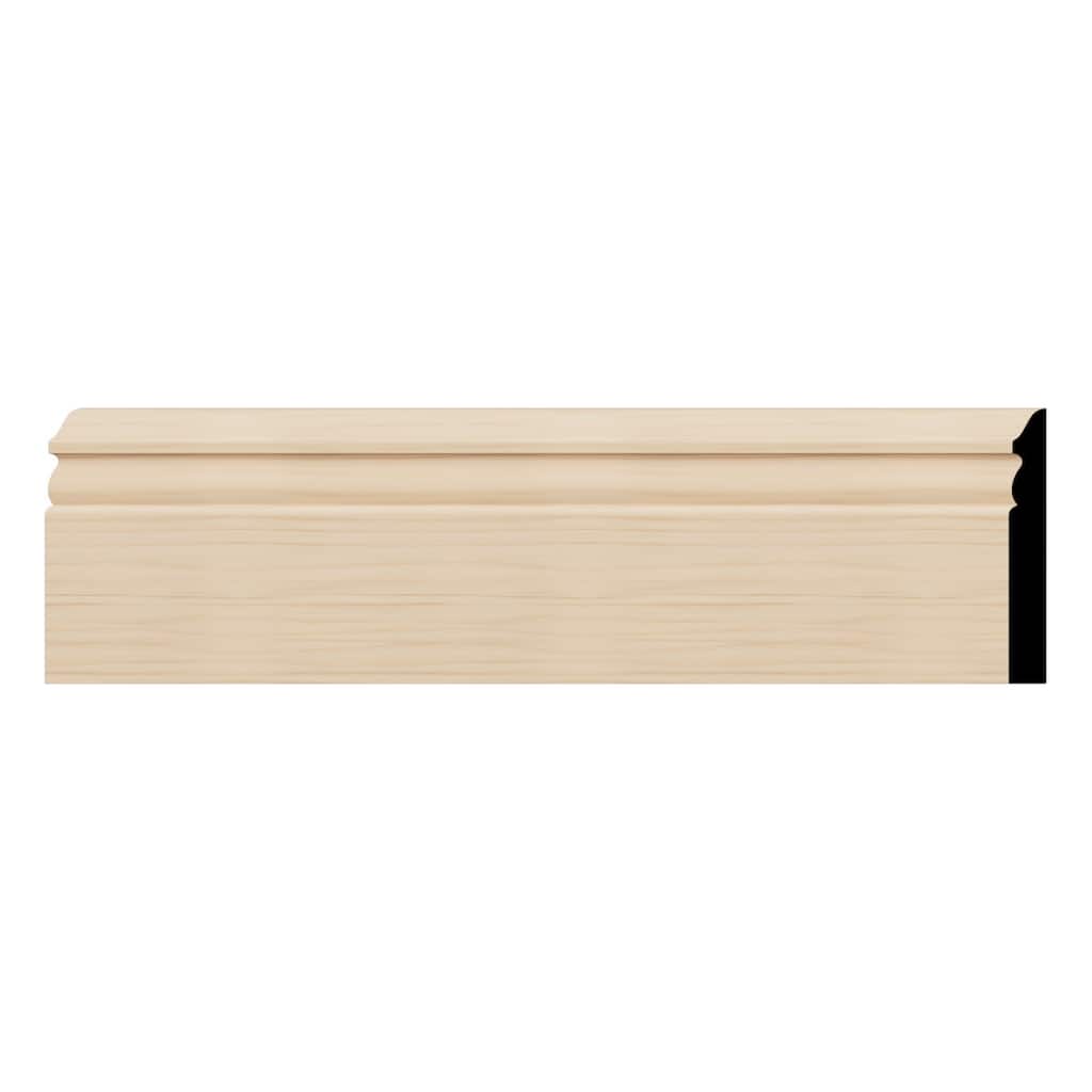 WM518: 9/16-in D x 5-1/4-in W x 96-in L Americraft Solid Hardwood Stain Grade Base Moulding