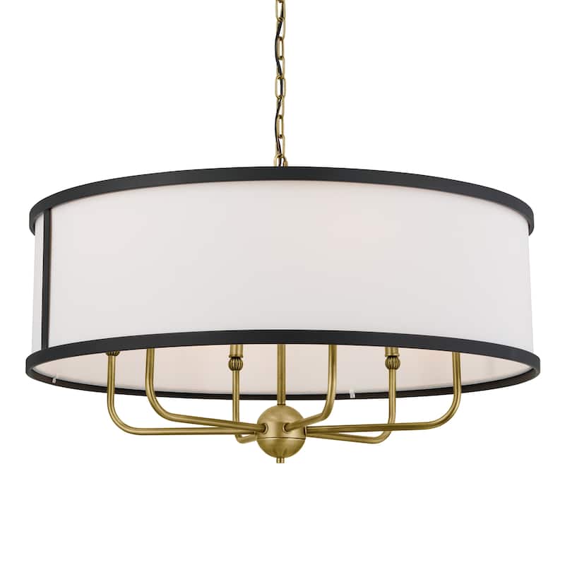 Kichler Lighting Heddle 30 inch 6-Light Chandelier Natural Brass and Textured Black