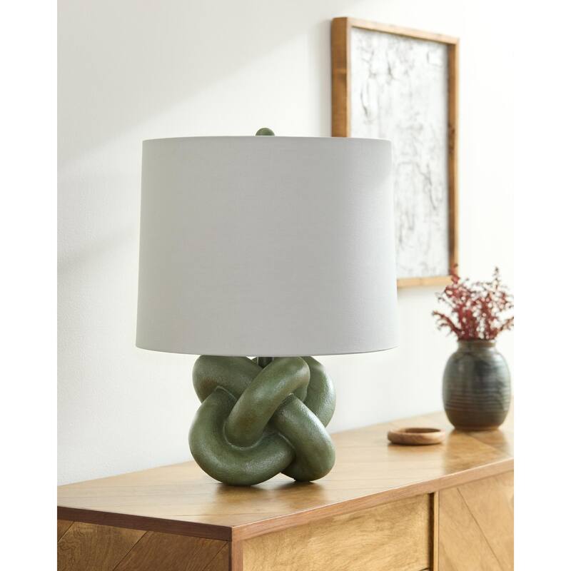 Livabliss Burkina Global Accent Table Lamp - 22"H x 15"W x 15"D - Green