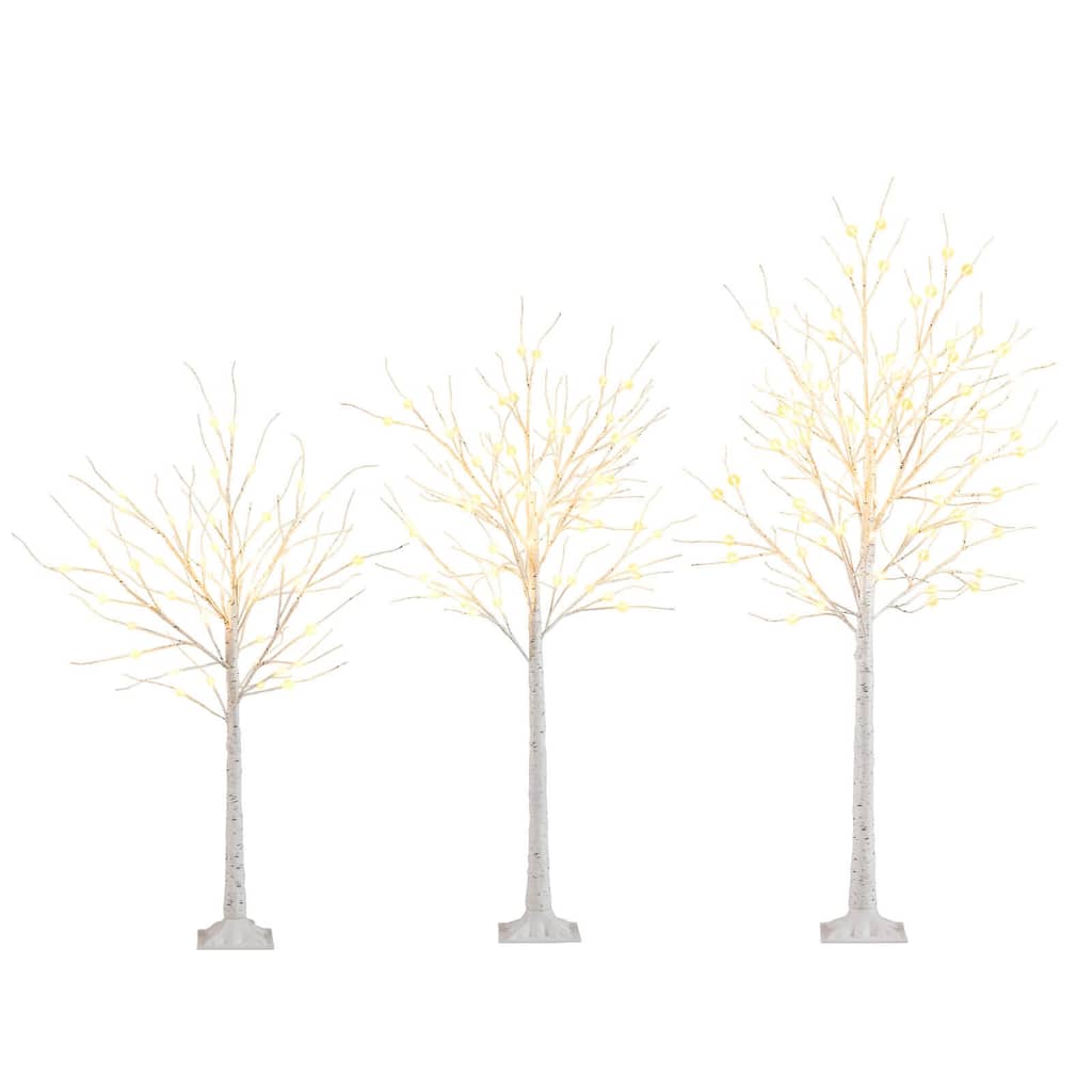 Costway 4’ 5’ 6’ Lighted Birch Tree Set Artificial Christmas Tree with - as pic shows - See Details