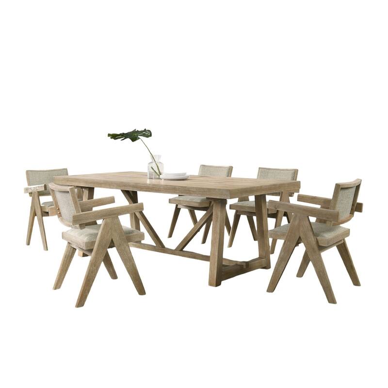 Dining Room Arm Chairs Oak Upholstered Polyester Seat 2pc Dining Chairs