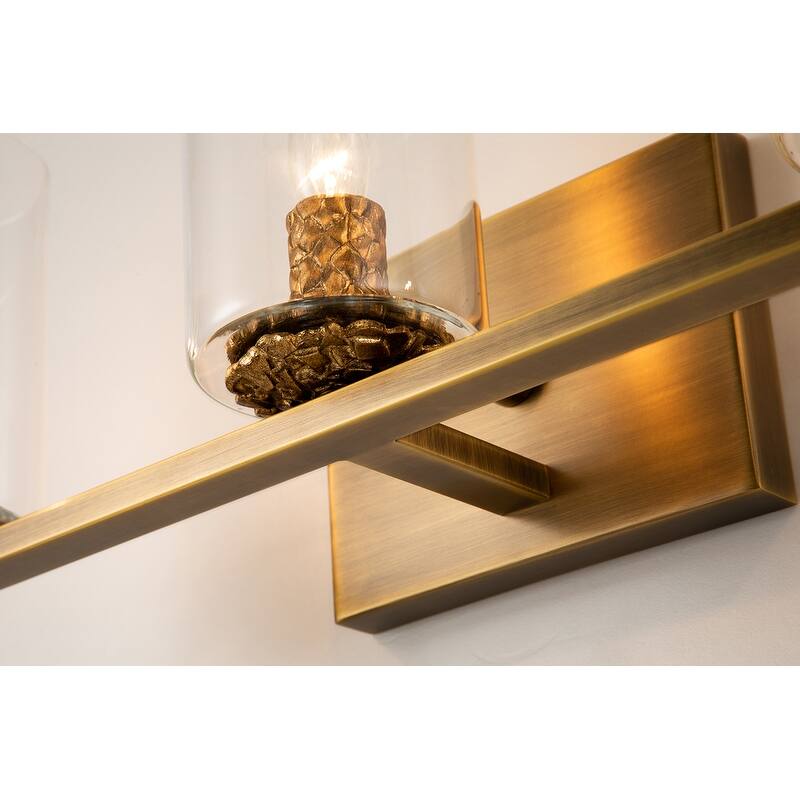 Bolivar 3-Light Vanity Fixture in Antique Brass