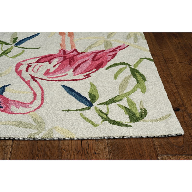 Taylor & Olive Millia Pink Flamingo Handmade Rug