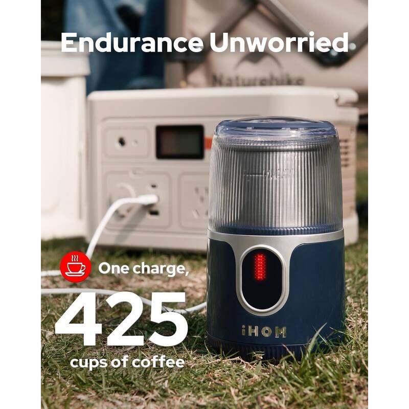 Cordless Coffee Grinder Electric, Coffee Bean Grinder with USB Rechargeable, Espresso Grinder with 304 Stainless Steel Blade