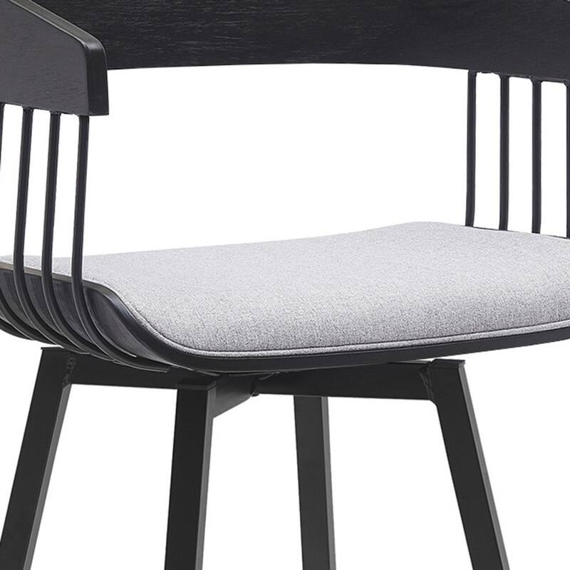 Modern Swivel Bucket Seat Bar Stool with Footrest and Armsrest Metal Frame for Kitchen Island