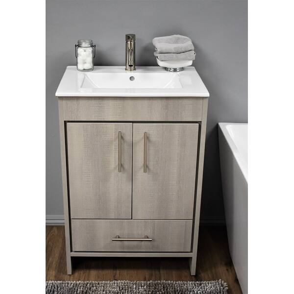 Shop Volpa Usa Pacific 30 Inch Freestanding Bathroom Vanity In Weathered Grey Set Overstock 32169548