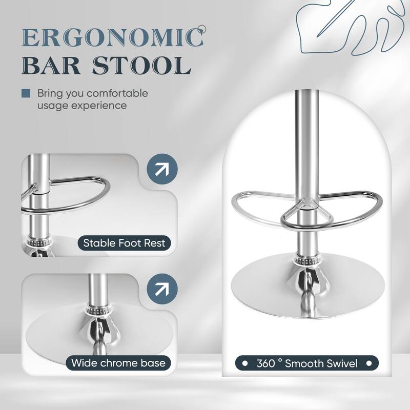 Homall Adjustable PU Leather Swivel Bar Stools, Set of 4