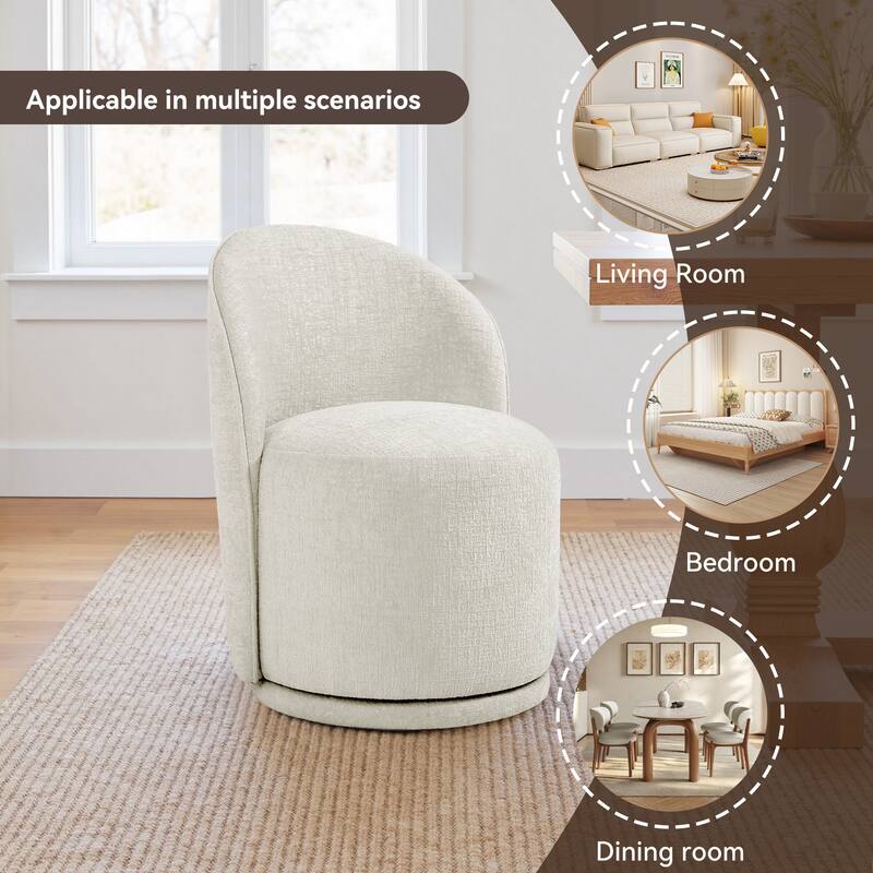 23" W Upholstered Swivel Side Chair for Dining Room, Balcony, Parlour