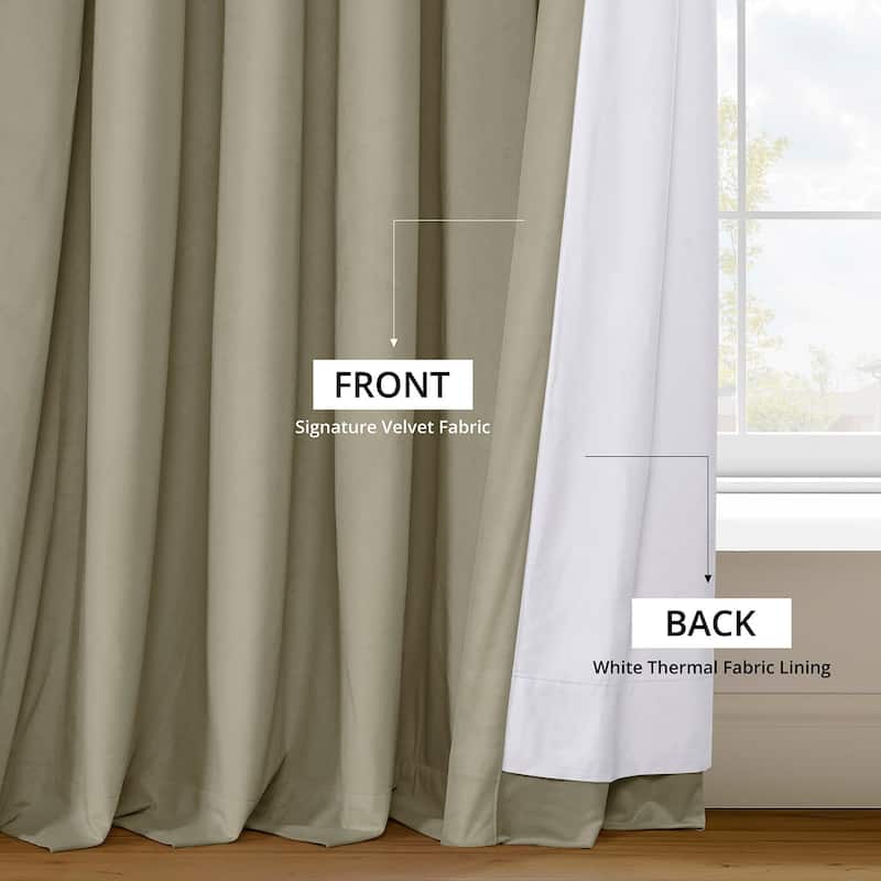 Exclusive Fabrics Signature Blackout Velvet Grommet Curtain (1 Panel)