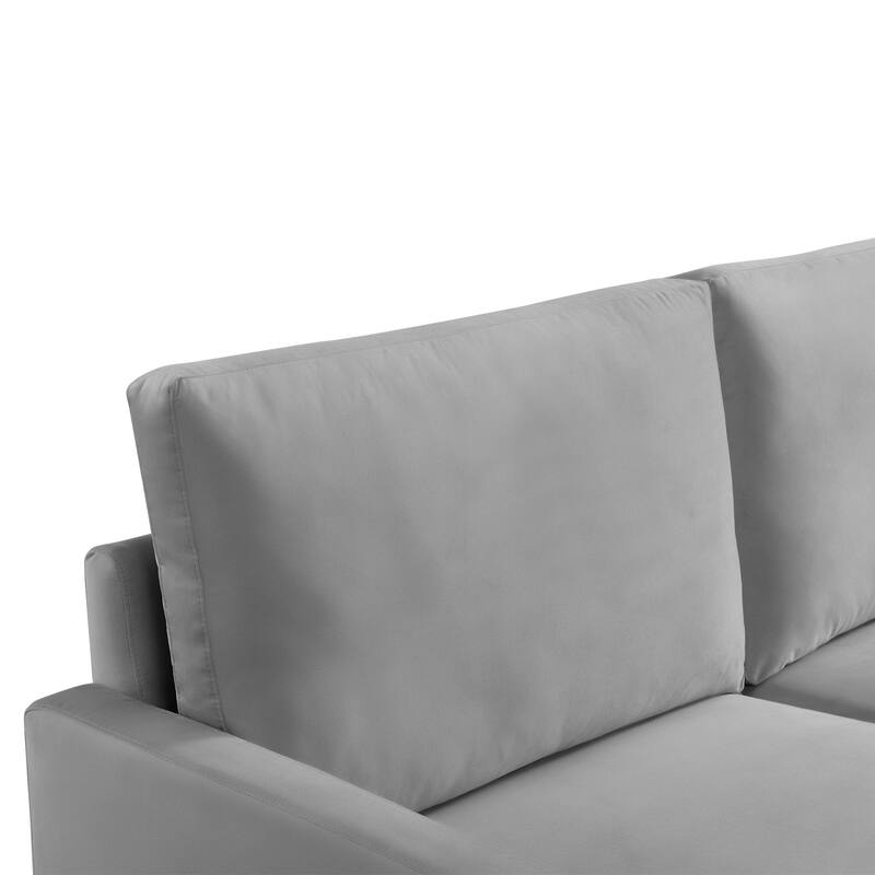 57 Inch Wide Upholstered Loveseat with Square Arms - N/A