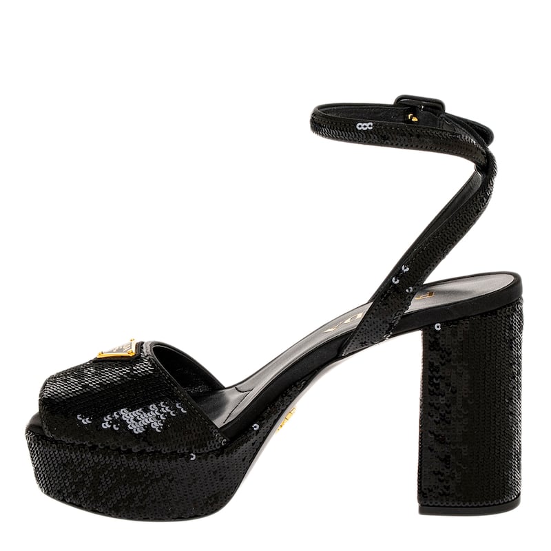 Prada Sequin Platform Sandals