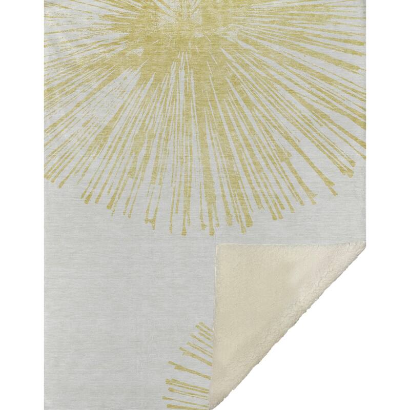 Premium Machine Washable Contemporary Burst Sherpa Throw Blanket