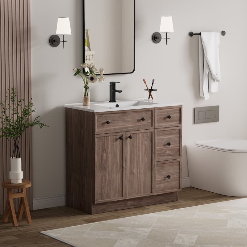 36"/48"/60"/72" Bathroom Vanity Set with Sink & Faucet