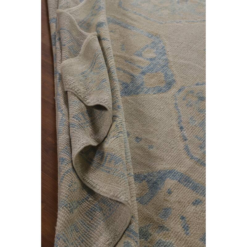 Hand Knotted Oriental 100% Wool Carpet Transitional All-Over Beige & Ivories Oushak Area Rug - 10' 6'' X 8' 2''