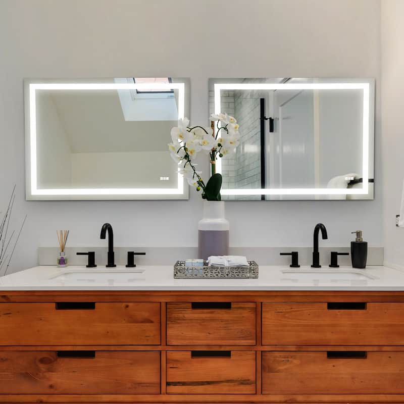 LED Bathroom Mirror 48x 36 Inch with lights,anti-Fog & Dimming Led Bathroom Vanity Mirror
