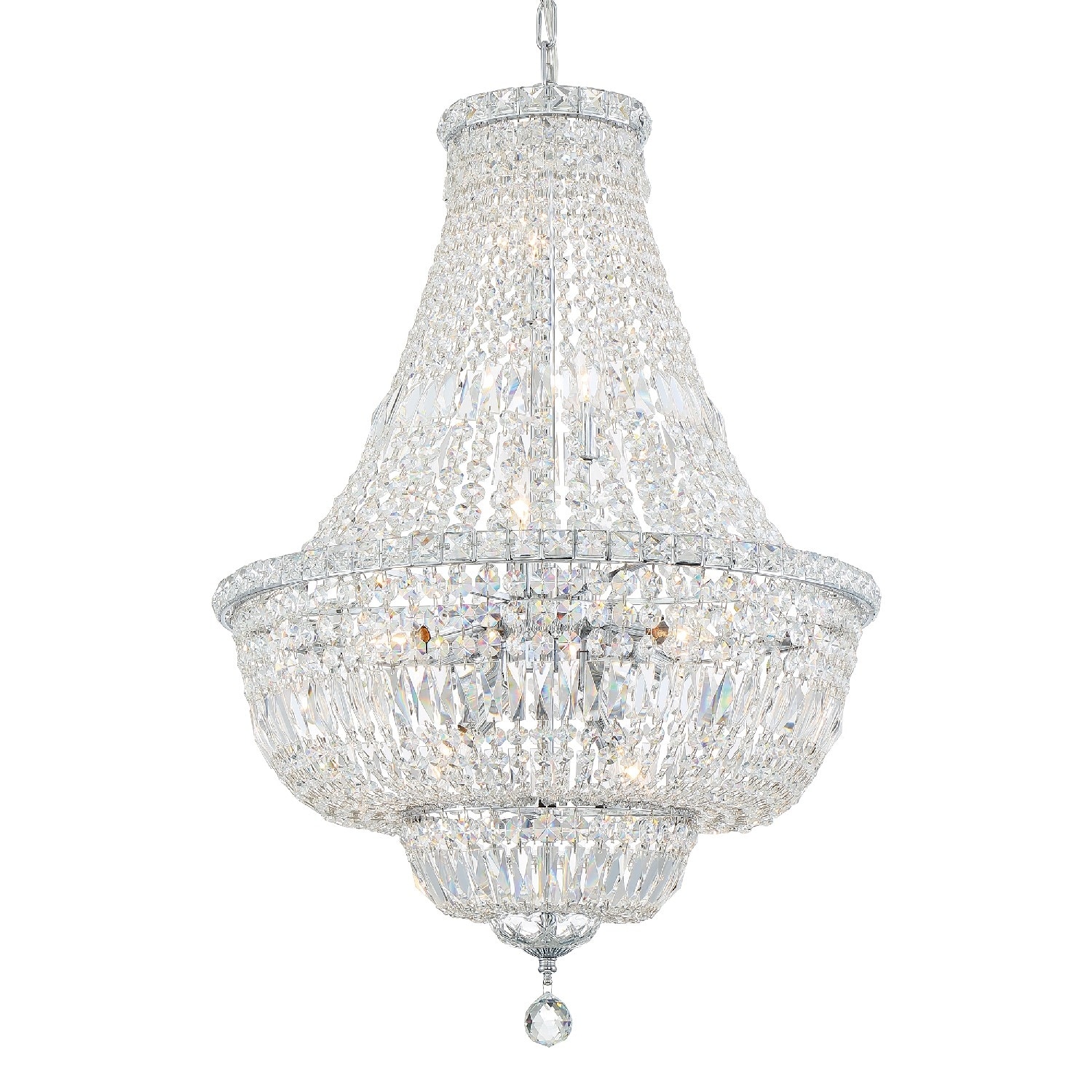 Roslyn 9 Light Chrome Chandelier - 22'' W x 33'' H