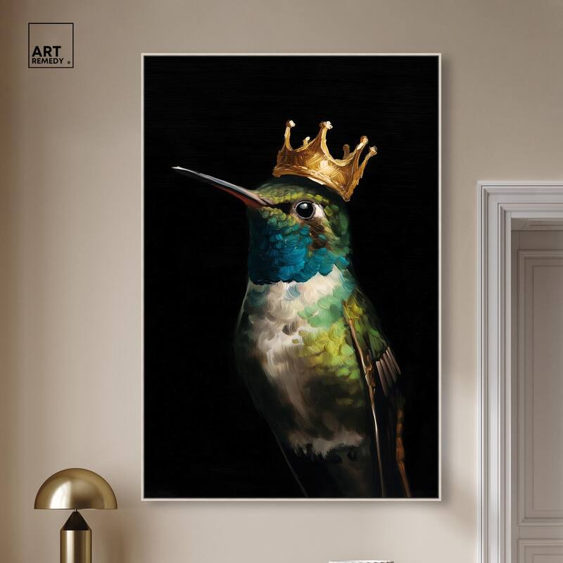 Crowned Azure Bird I Canvas by Art Remedy