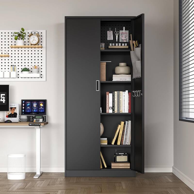 70 inches, modern kitchen storage cabinet, metal storage locker, which can be used in six layers