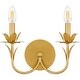 preview thumbnail 1 of 5, Maria 2-Light Gold Leaf Wall Sconce