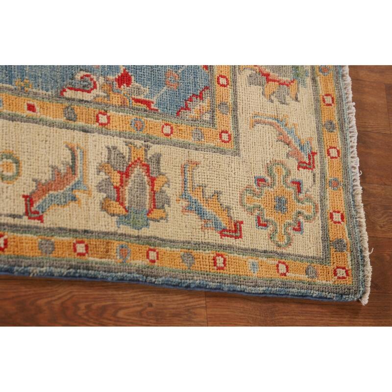 Traditional Blue Kazak Accent Rug Hand-Knotted Wool Carpet - 3'4"x 5'2"