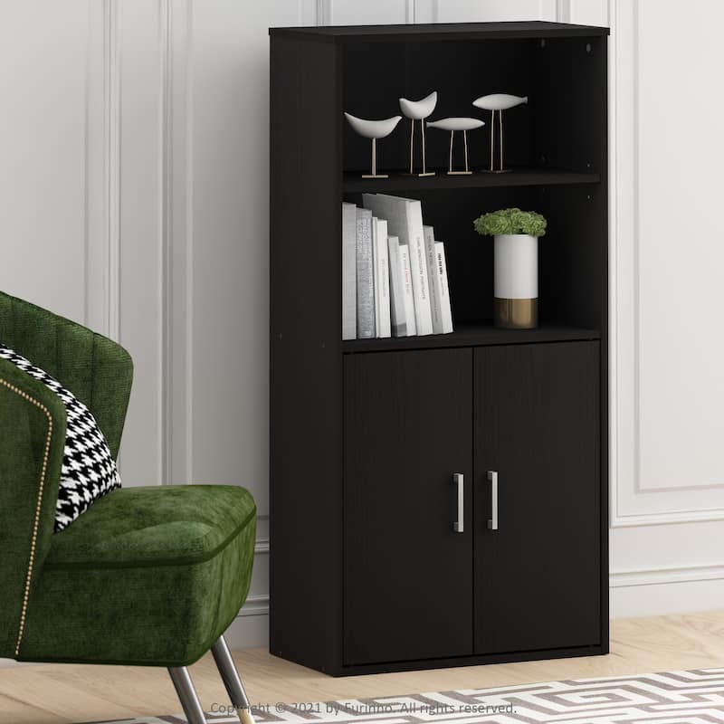 Furinno Pasir Storage Storage Shelves with 2 Open Shelves and 2 Doors
