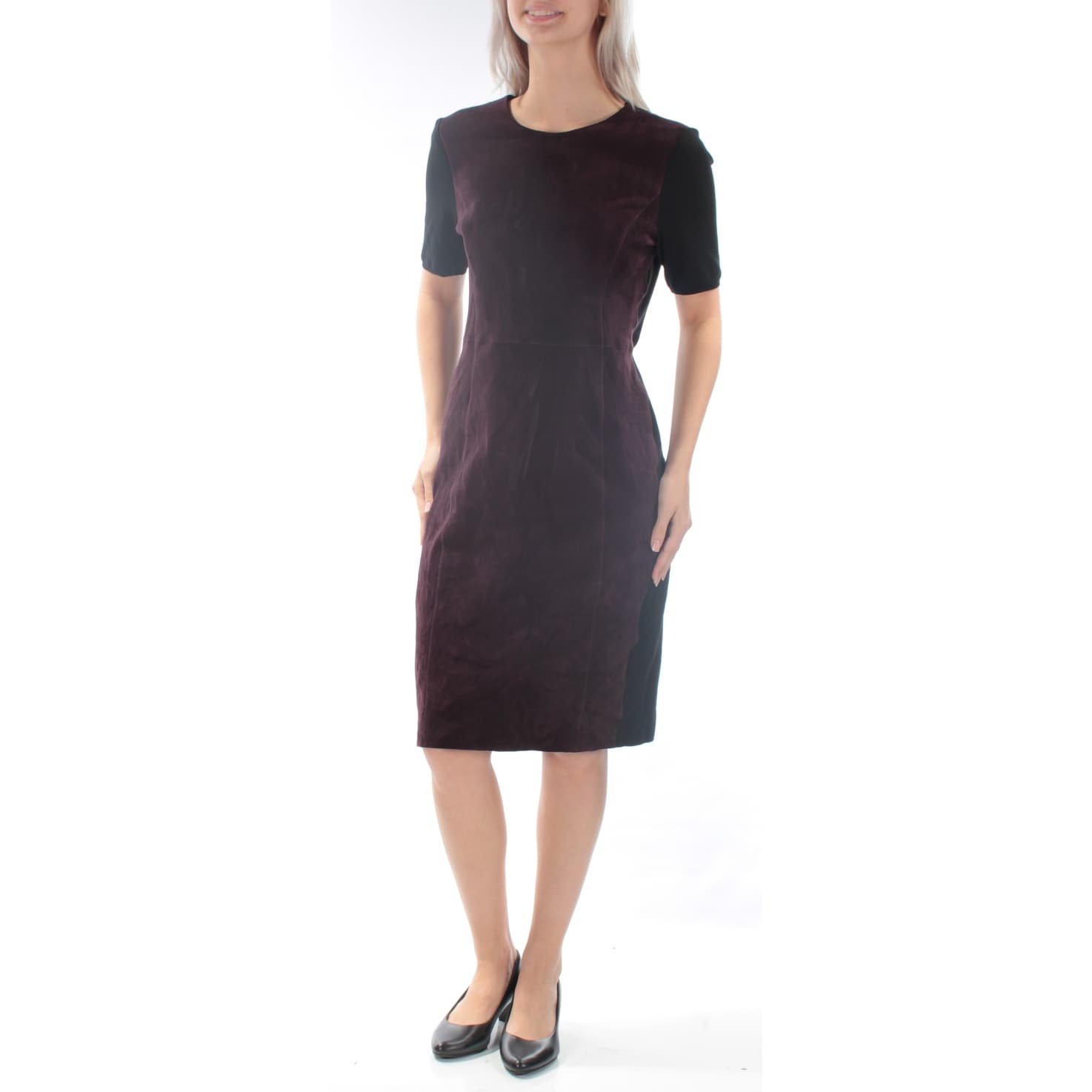tahari burgundy dress