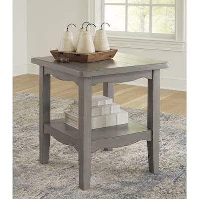 Signature Design by Ashley Charina Antique Gray Square End Table - 24"W x 24"D x 26"H