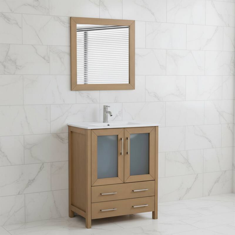 Vanity Art 30-in. Single-sink Bathroom Vanity w/ Wall Mirror - 29.1 W x 18.1 D x 35.8 H