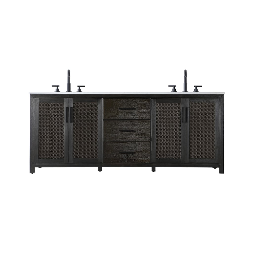 Elegant Lighting VF29584D Alina 84" Free Standing Double Basin Vanity