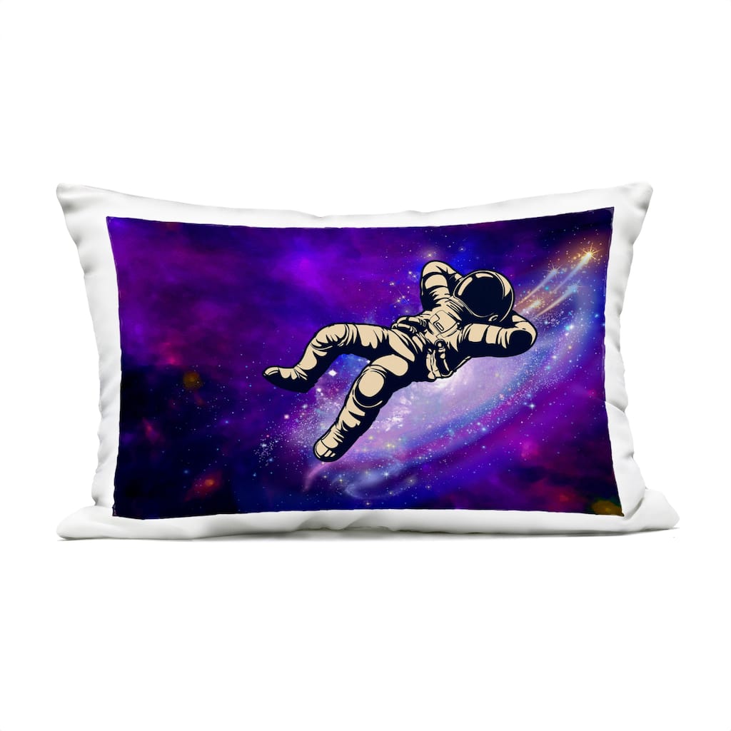 Stupell Astronaut Floating in Galaxy Printed Outdoor Throw Pillow Design by Jesse Keith
